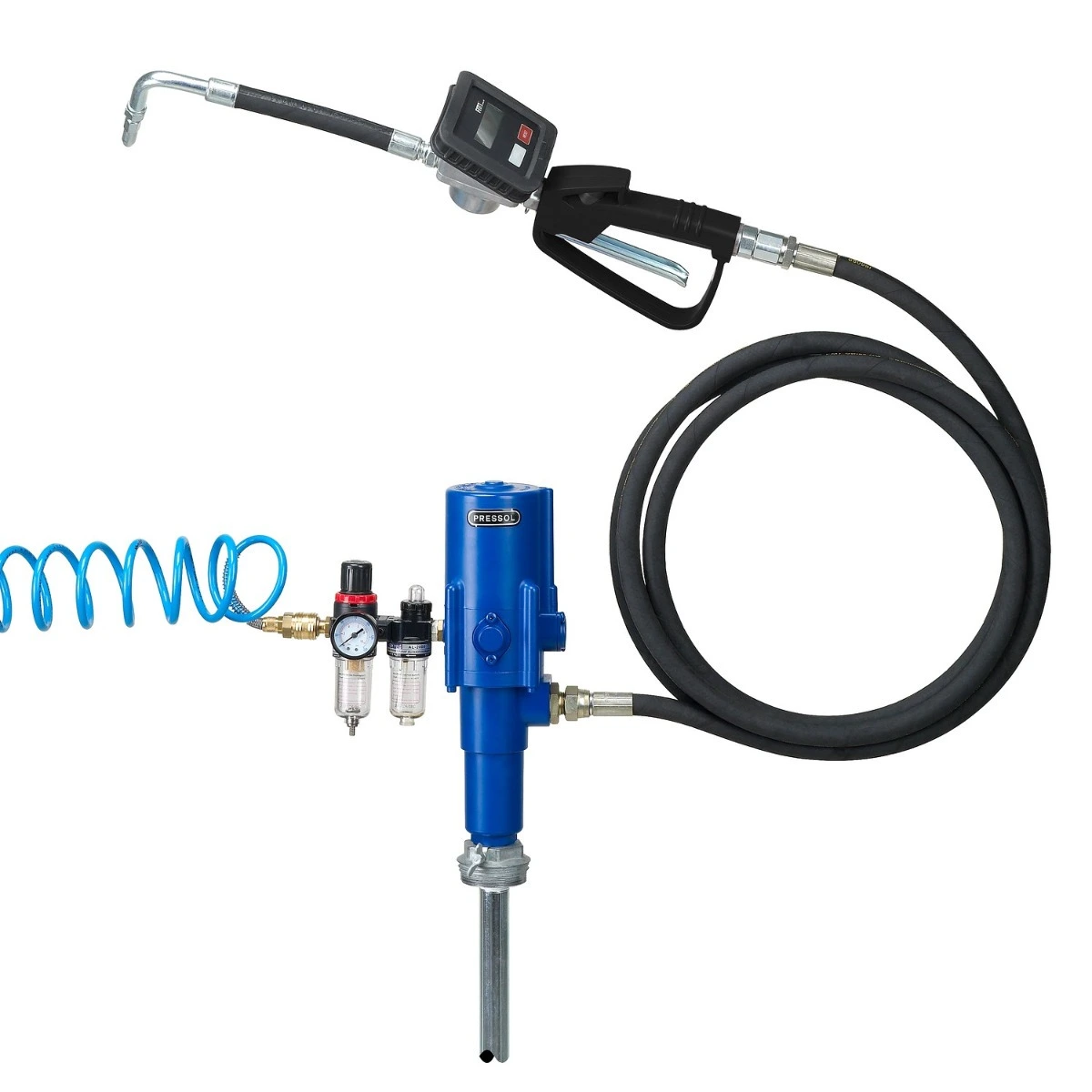 PR ÖL PUMPE+FRL 3:1 TANKMONTAGE 1500MM MIT SCHLAUCH UND DIGITALER PISTOLE