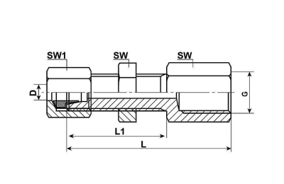 WANDDURCHFÜHRUNG 6L x WEIBLICHES GEWIND M10x1