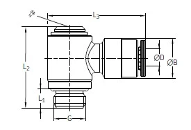 90° WINKELIGE PUSH-IN STECKVERBINDUNG WEDZ4 M6x0.75 SCHWENKBAR