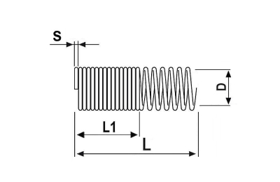 EDELSTAHLFEDER FÜR HP-SCHLAUCH 200MM