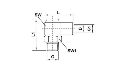 Drehbarer Winkelverbinder 1/8NPT
