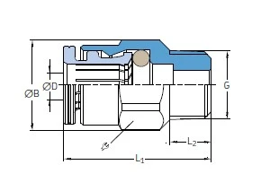 GERADE PUSH-IN VERBINDER GEKM 6 1/8"
