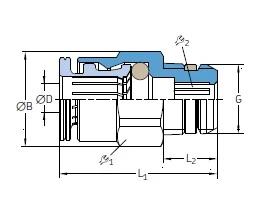 GERADE PUSH-IN VERBINDUNG GEKM 6 1/8" + Gewindedichtung