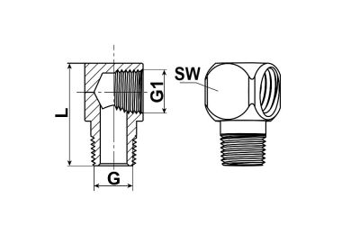 ELLENBOGEN M10x1 MÄNNLICH x M8x1 WEIBLICH