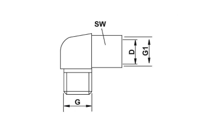 WINKEL BRASS M8x1 MÄNNLICH x M8x1 WEIBLICH