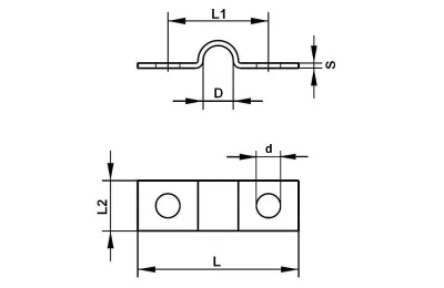ROHRHALTERUNG 2 x 8MM RVS 2 LIPPEN