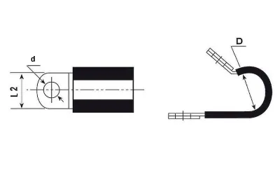 ROHRKLEMME MIT GUMMIAUSKLEIDUNG 6MM EDELSTAHL
