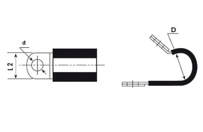 ROHRKLEMME MIT GUMMI-BESCHICHTUNG 8MM EDELSTAHL