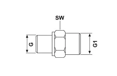 GERADE NIPPEL 1/8 NPT