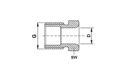 MUTTER MESSING 4MM ROHR