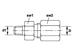 GERADE VERBINDUNG GE6L 1/4 NPT