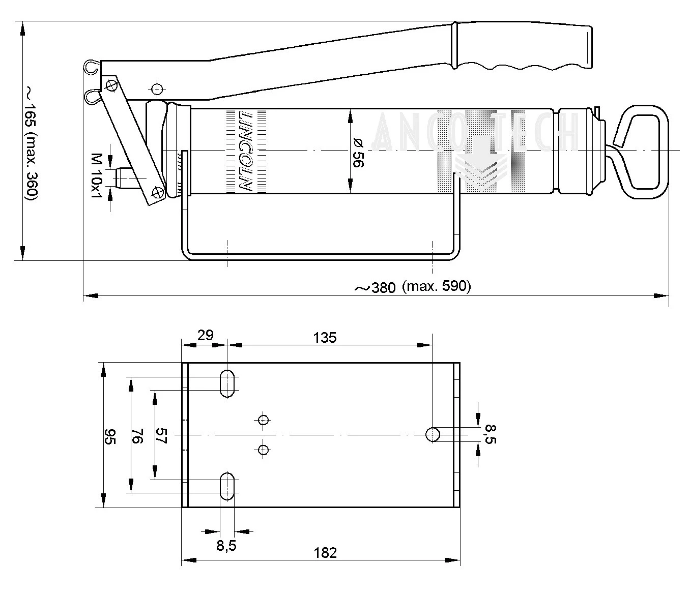 LINCOLN MANUELLE PUMPE HP -500W