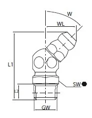 FETTNADEL 45° M6x1 V2A