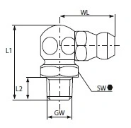 SCHMIERSTUTZEN GEWINKELT M6x0.75