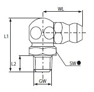FETTSTUTZEN 90° WINKEL 1/8" Edelstahl