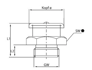 TASTENKOPF NIPPEL INOX 16MM 1/4" 