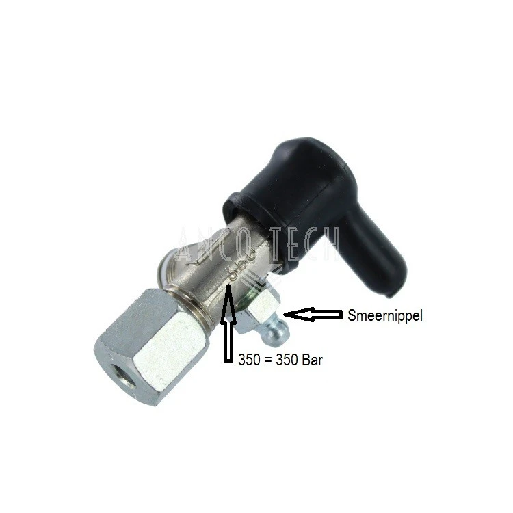 ÜBERDRUCKVENTIL 350 BAR 1/4 6MM + SCHMIERDÜSE