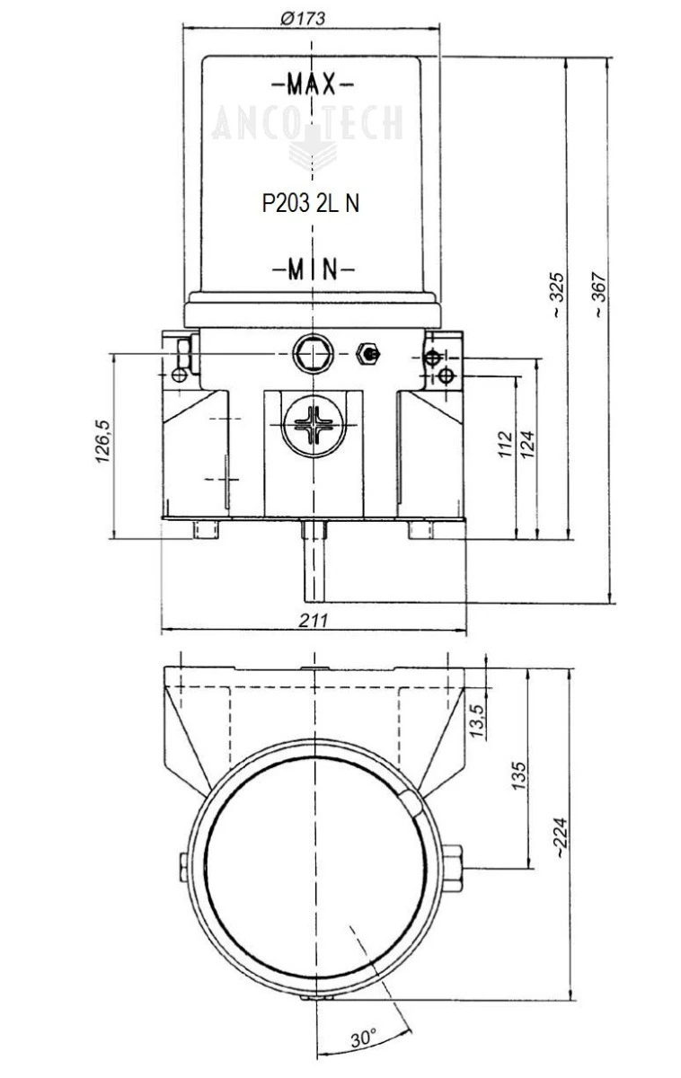 P203 FETTPUMPE 2L 24V + M-TIMER + NIEDRIGSTANDREGLUNG