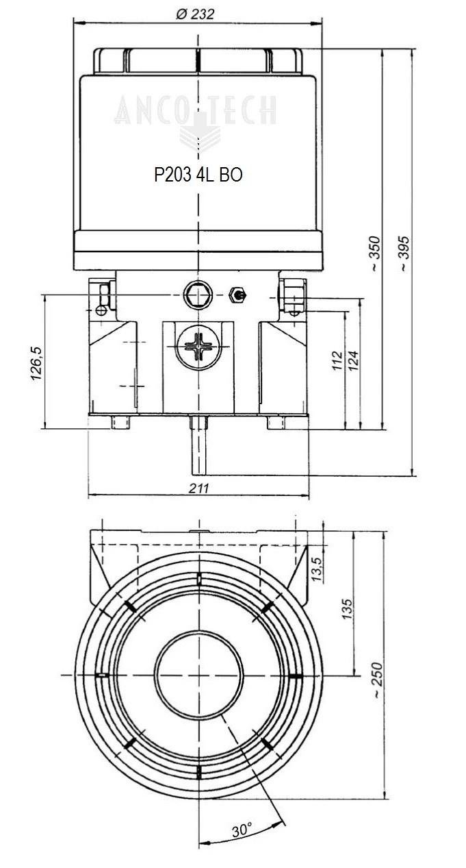 P203 FETTPUMPE 4L 24V + NIEDRIGSTANDSIGNAL