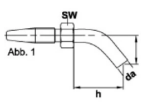 SCHLAUCHSTIFT SS 6MM GEBEUGT FÜR HD-SCHLAUCH 8.6X4