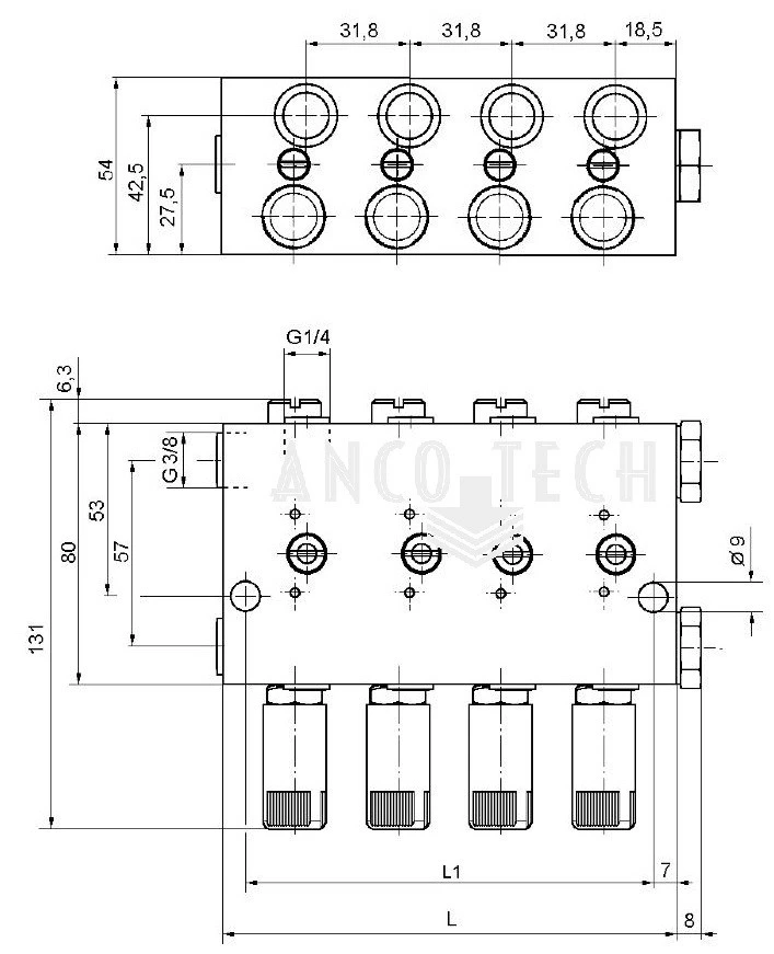 ZWEILEITUNGS-VERTEILER VSG 8-KR