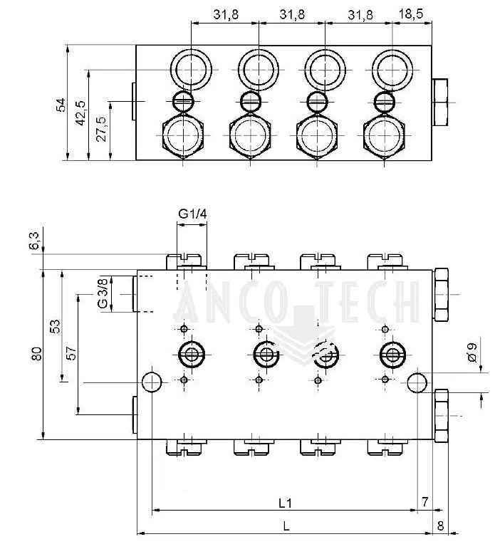 ZWEI-LEITUNGS VERTEILER VSL 6-D5.00