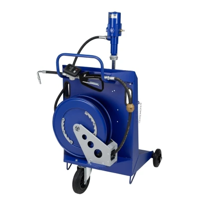 PR ÖL PUMPE SET MOBIL 3:1 200L MIT SCHLAUCHWICKLER UND DIGITALER PISTOLE