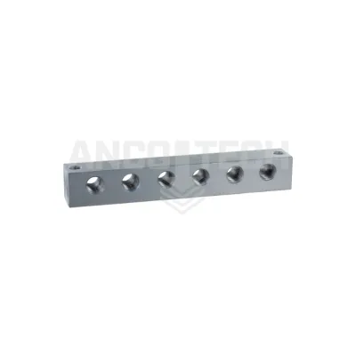 Schmiernippelblock, 6 Anschlüsse, 1/8 NPT