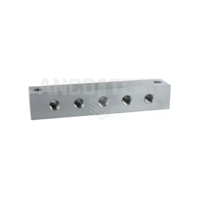 Schmiernippelblock, 5 Anschlüsse, 1/4" Edelstahl