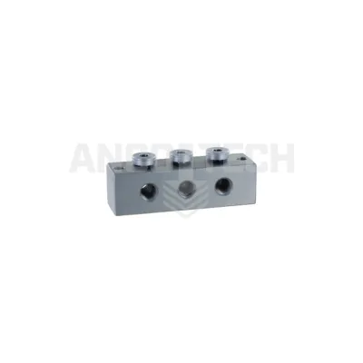 Schmiernippelblock T-Bohrung 3 Anschlüsse M10x1
