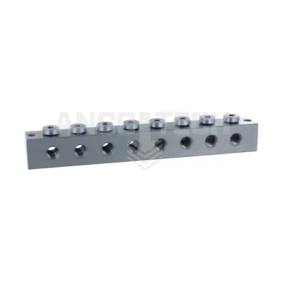 SCHMIERNIPPELBLOCK T-BOHRUNG 8 ANSCHLÜSSE M10x1