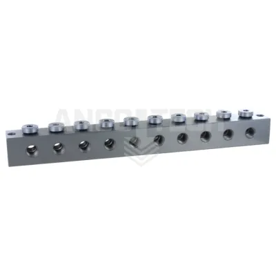Schmiernippelblock T-Bohrung 10 Anschlüsse M10x1